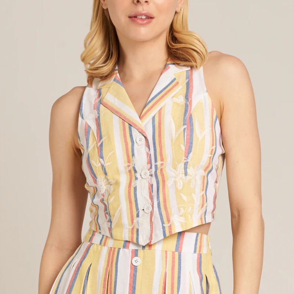 Embroidered vest top